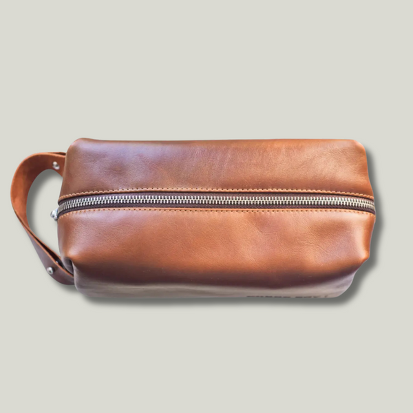 Grande Pelle Men's Toiletry Bag Size S 80x160x80mm, Terracotta