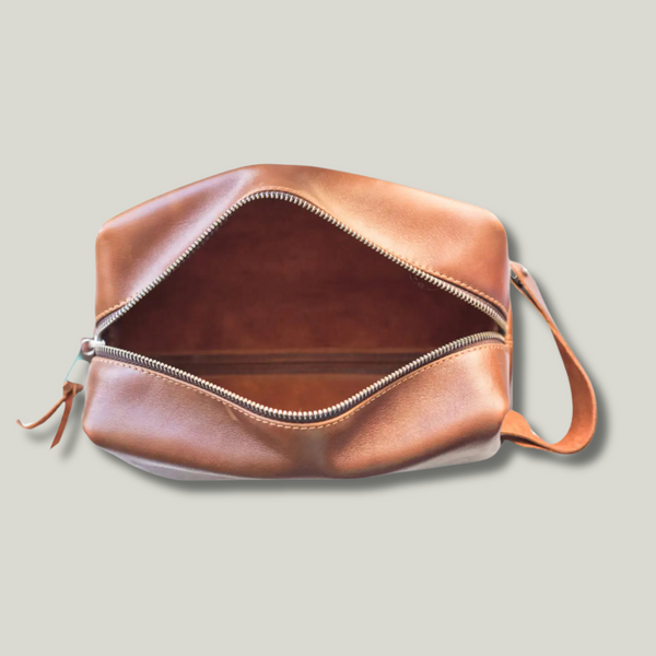Grande Pelle Men's Toiletry Bag Size S 80x160x80mm, Terracotta