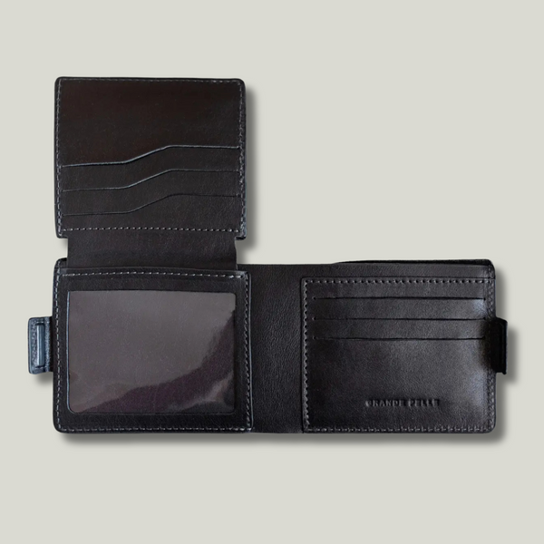 Grande Pelle Wallet 110x90x15mm, Sorrento Leather, Black