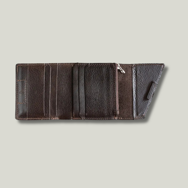Grande Pelle Wallet with Magnetic Closure 100x100x15mm, Sorrento Leather, Chocolate