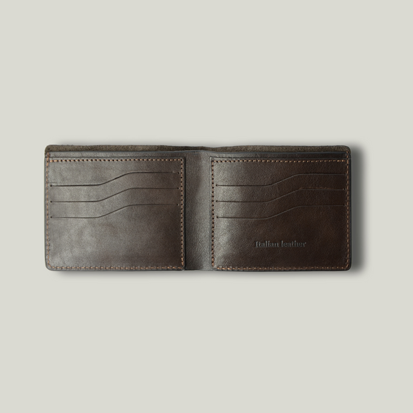 Grande Pelle Onda Wallet 110x90x10mm, Glossy Leather, Chocolate