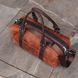 Leather travel bag made of genuine Crazy Horse leather, terracotta
