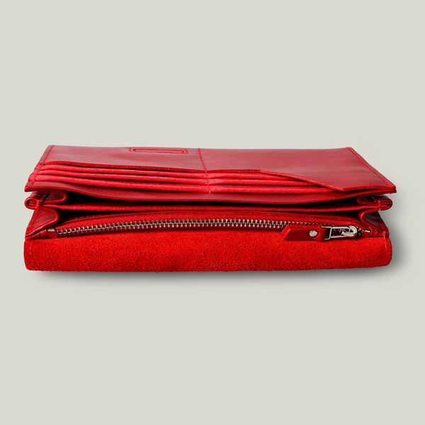 Grande Pelle Festa Wallet 200x105x20mm, Glossy Leather, Red