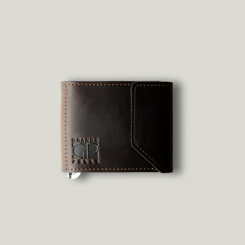 Grande Pelle Soldi Money Clip 100x80x15mm, Crazy Horse Leather, Chocolate