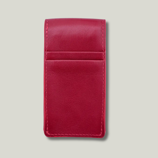 Grande Pelle Key Holder with Additional Card Slots 130x65mm, Glossy Leather, Sicillia Red