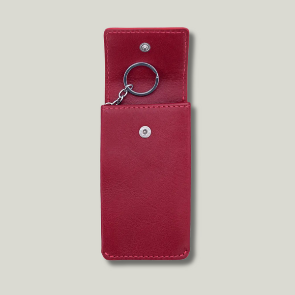 Grande Pelle Key Holder with Additional Card Slots 130x65mm, Glossy Leather, Sicillia Red