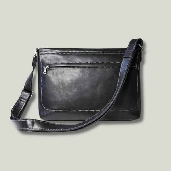 Grande Pelle Men&rsquo;s Messenger Bag 32x24x6cm, Black