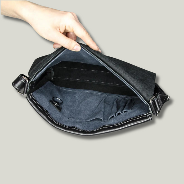 Grande Pelle Men&rsquo;s Messenger Bag 32x24x6cm, Black