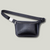 GP Leather Waist Bag with Zipper, Black