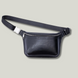 GP Leather Waist Bag with Zipper, Black