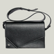 Women’s Bag with Asymmetric Flap, Floater Leather, Black