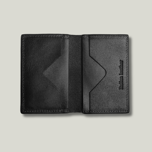 Grande Pelle Cartolina Card Holder 100x65x10mm, Glossy Leather, Sicillia Black