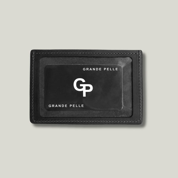 Grande Pelle Pension Certificate Holder 115x80mm, Crazy Horse Leather, Black