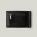 Grande Pelle Onda Money Clip with Coin Pocket 115x80mm, Crazy Horse Leather, Black