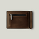 Grande Pelle Onda Money Clip with Coin Pocket, Crazy Horse Leather, Chocolate