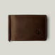 Grande Pelle Onda Money Clip with Coin Pocket, Crazy Horse Leather, Chocolate