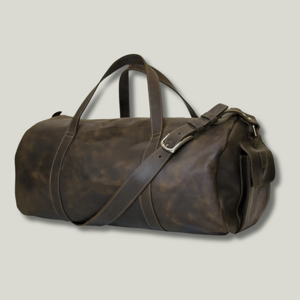 Grande Pelle Travel Bag 25x55x30cm, Crazy Horse Leather, Chocolate