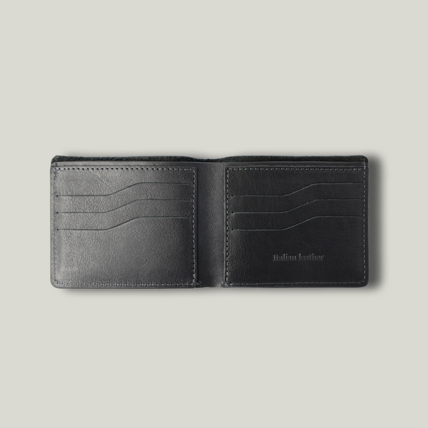 Grande Pelle Onda Wallet 110x90x10mm, Glossy Leather, Black