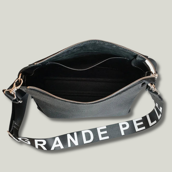 Grande Pelle Women’s Leather Bag, Floater Leather, Black