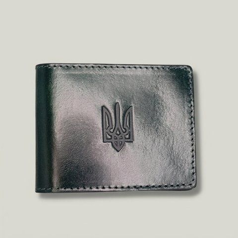 Шкіряна обкладинка для документів з Тризубом Grande Pelle 105 &times; 80, глянцева шкіра, Зелений  215391 фото