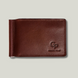 Grande Pelle Onda Money Clip with Coin Pocket 115x80mm, Glossy Leather, Terracotta