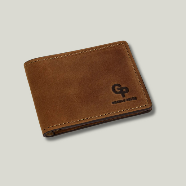 Grande Pelle Clip-Wallet 110x80mm, Crazy Horse Leather, Terracotta