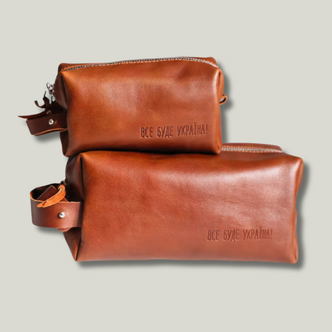 Grande Pelle Men's Toiletry Bag Size S 80x160x80mm, Terracotta