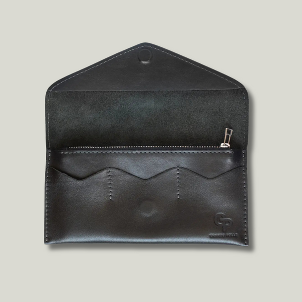 Grande Pelle Wallet with Flap, Sorrento Leather, Black