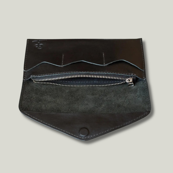 Grande Pelle Wallet with Flap, Sorrento Leather, Black