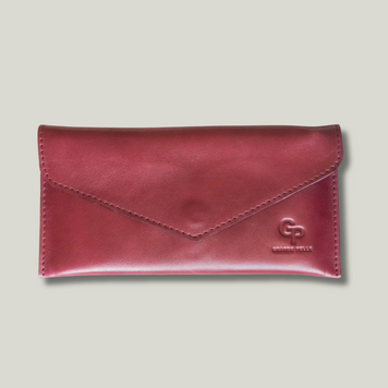 Grande Pelle Leather Wallet with Flap, Sicillia Leather, Cherry