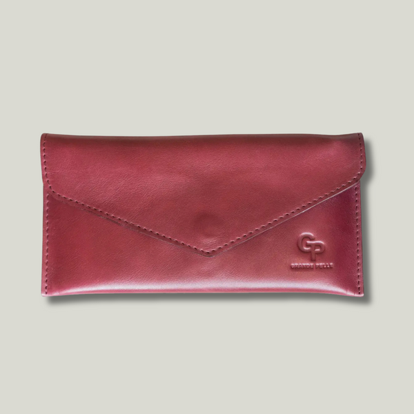 Grande Pelle Leather Wallet with Flap, Sicillia Leather, Cherry