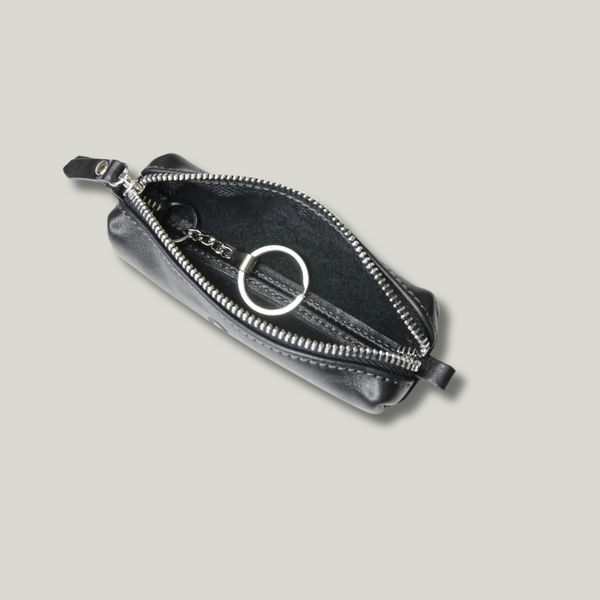 Grande Pelle Key Holder 130x30mm, Glossy Leather, Black