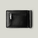 Grande Pelle Onda Money Clip with Coin Pocket 115x80mm, Glossy Leather, Black